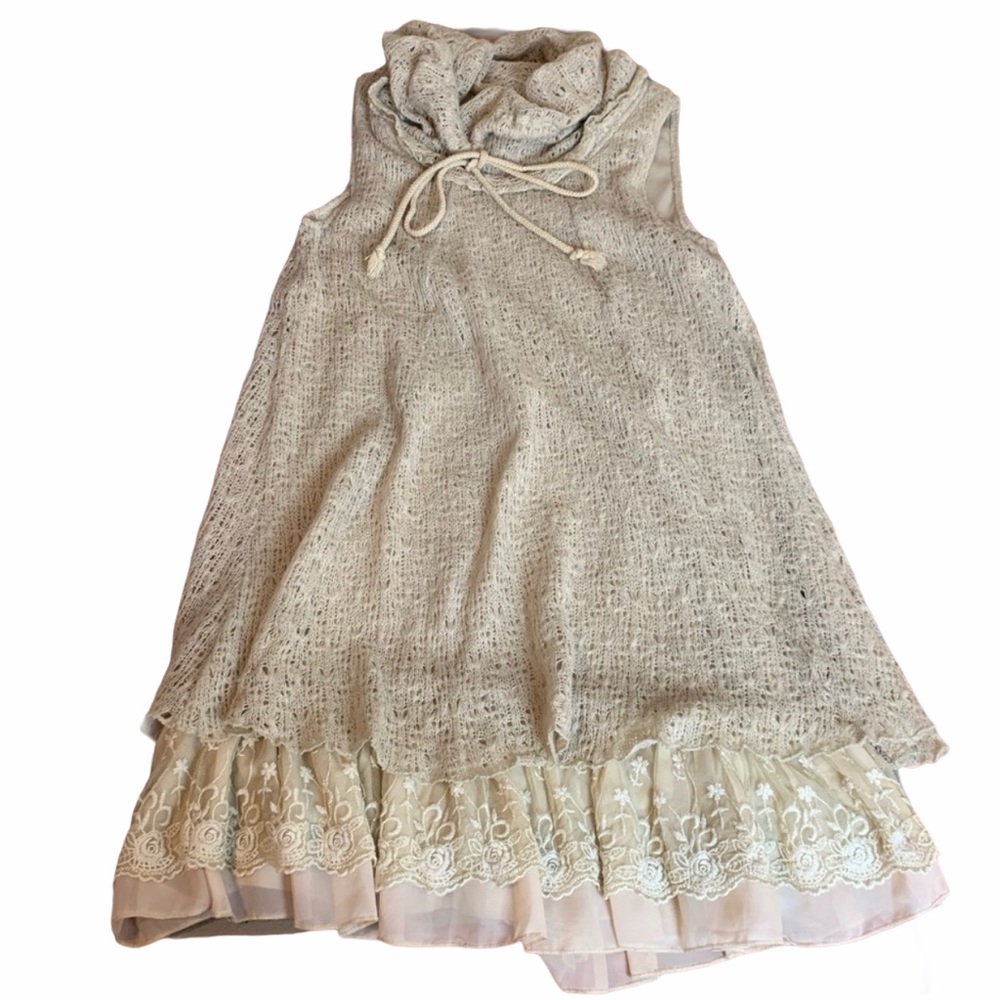 a’reve Crochet Sleeveless Cowlneck Dress